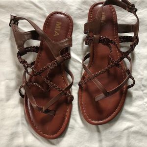 Brown thin strapped sandals